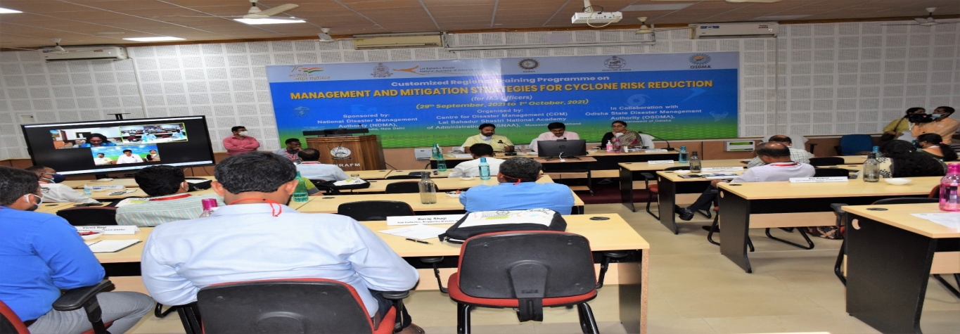 Customized Regional Training Programme on “Management and Mitigation Strategies for Cyclone Risk Reduction”, at Bhubaneswar